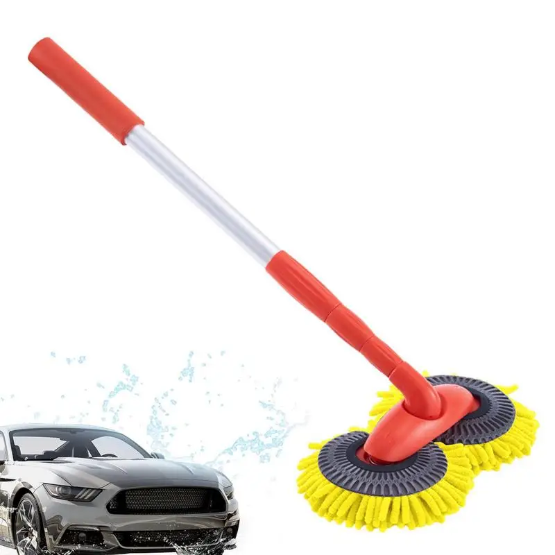 

Швабра для мытья автомобиля, вращающаяся Двухсторонняя щетка для мытья окон и крыши, три секции