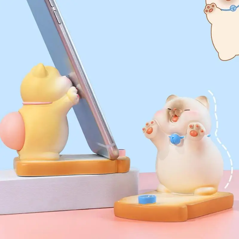 

Universal Desktop Mobile Phone Holder Creative Cute Cartoon Cat Resin Phone Stand for IPhone Pad Bracket Home Table Decoration