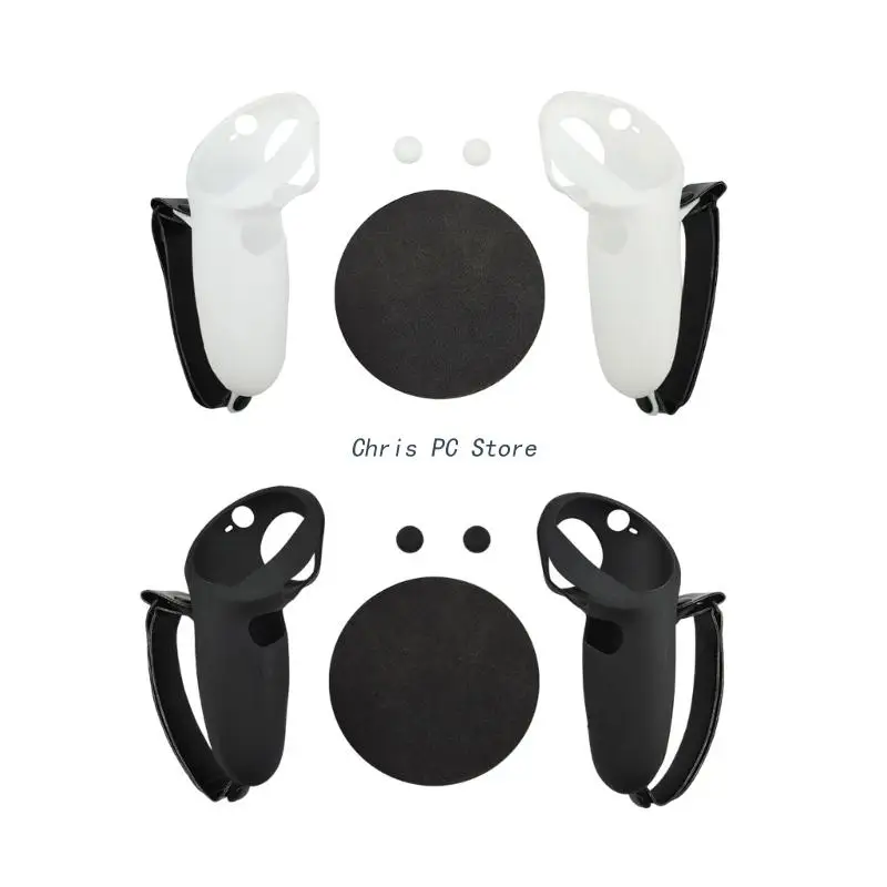 

H8WA Anti-Throw Controller Shells Grips for Quest Pro Virtual Reality Protective Rocker Caps Excellent Protectors EVA Pads