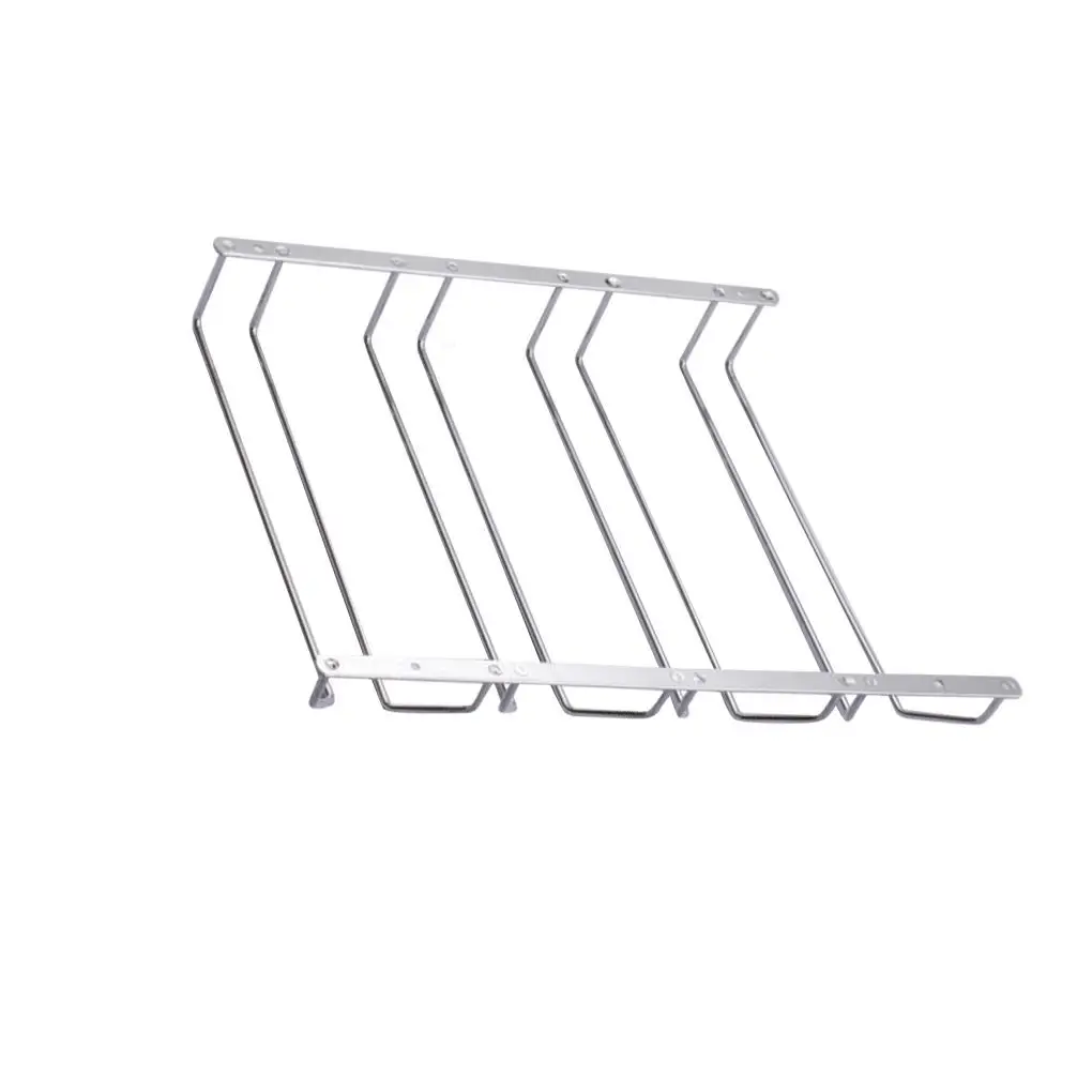 

Hanging Wine Glass Cup Holder Metal Stemware Rack No Drilling Wine Glasses Organizer for Bar Cabinet