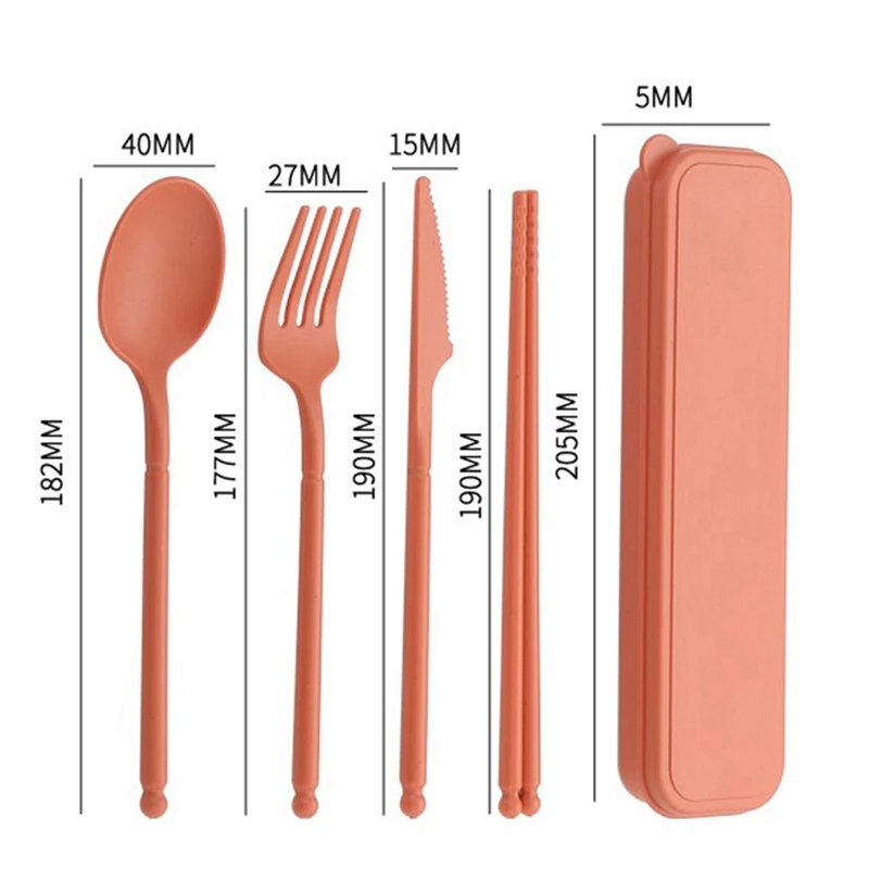 Набор портативной посуды 8 цветов набор многоразовых дорожных столовых приборов