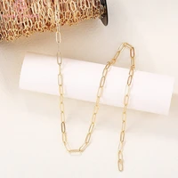 42911 meter width 4 7mm thickness 1 1mm 24k gold color plated brass necklace chains quality diy jewelry findings accessories