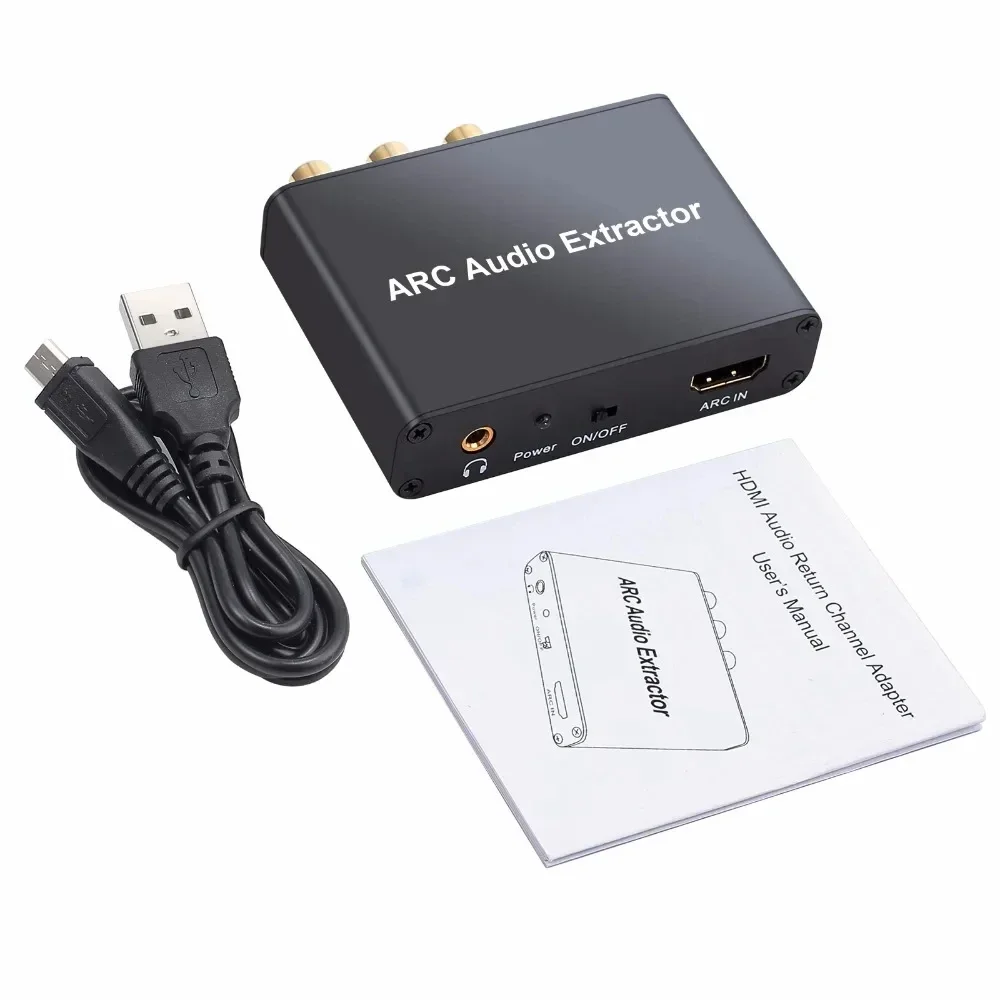 Аудиоконвертер HDMI ARC 192 кГц: HDMI ARC в SPDIF коаксиальный LR стерео, RCA 3,5 мм стерео аудиоадаптер для ТВ, саундбара, колонок (art.: 3920dbf623b50) - 3920dbf623b50