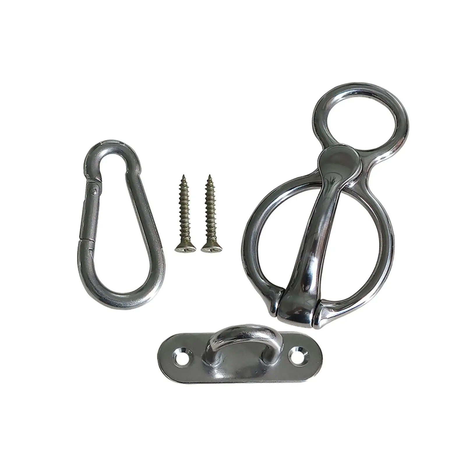 

Horse Tie Ring Snap Outdoor Sports Stainless Steel Livestock Tie Off with Eye Bolt Safety Accessories Horse Tack Supplies