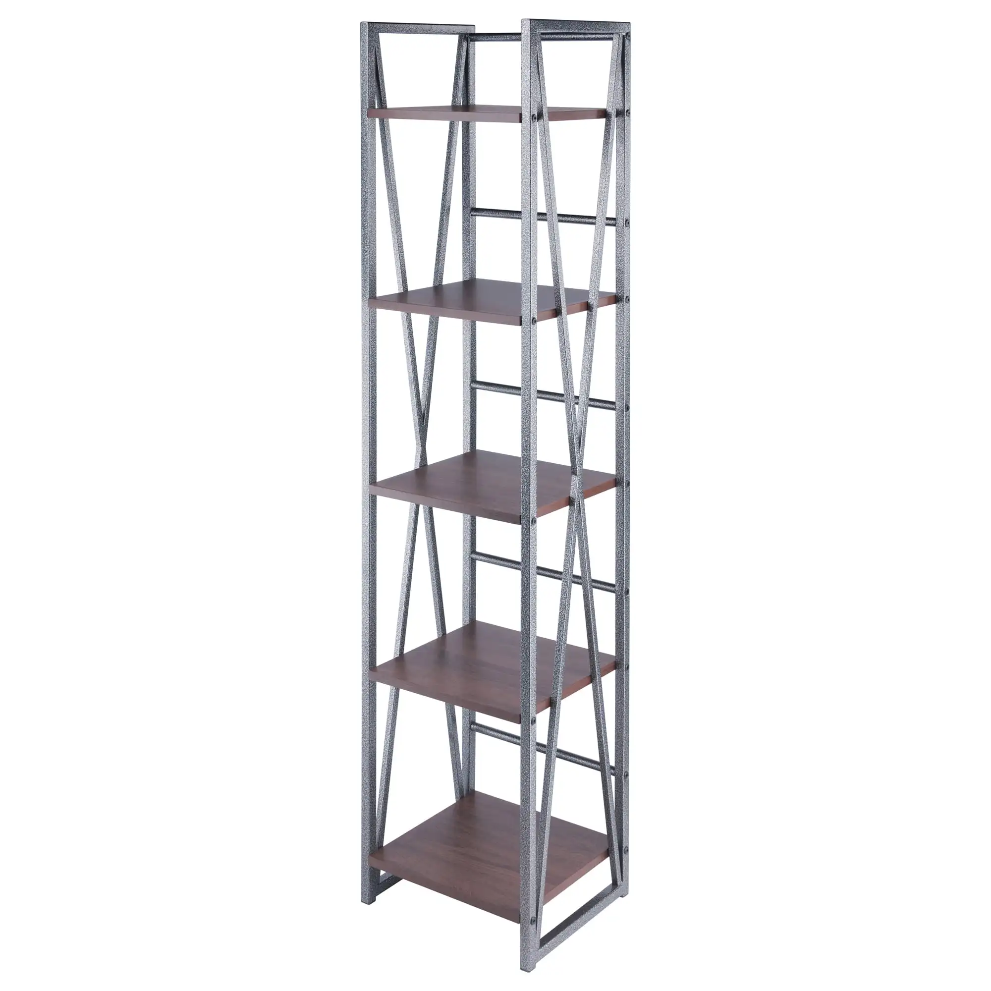 

Winsome Wood Isa 5-Tier Shelf, Graphite & Walnut