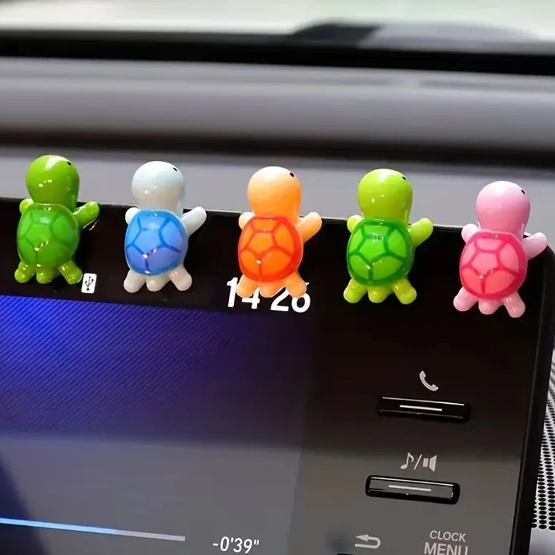 

1/2/5PCS Mini Turtle Car Interior Decoration Cute Miniature Ornament Auto Dashboard Rearview Mirror Decoration Car Accessories