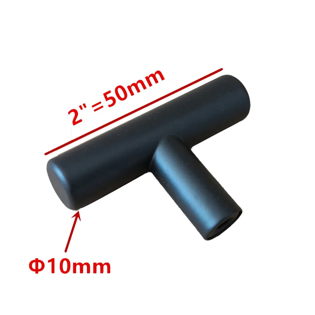 

2/4/6/8/10/12 Inches Stainless Steel Black T Type Cabinet Wardrobe Door Drawers Pulls Handle Home Hardware Accessories