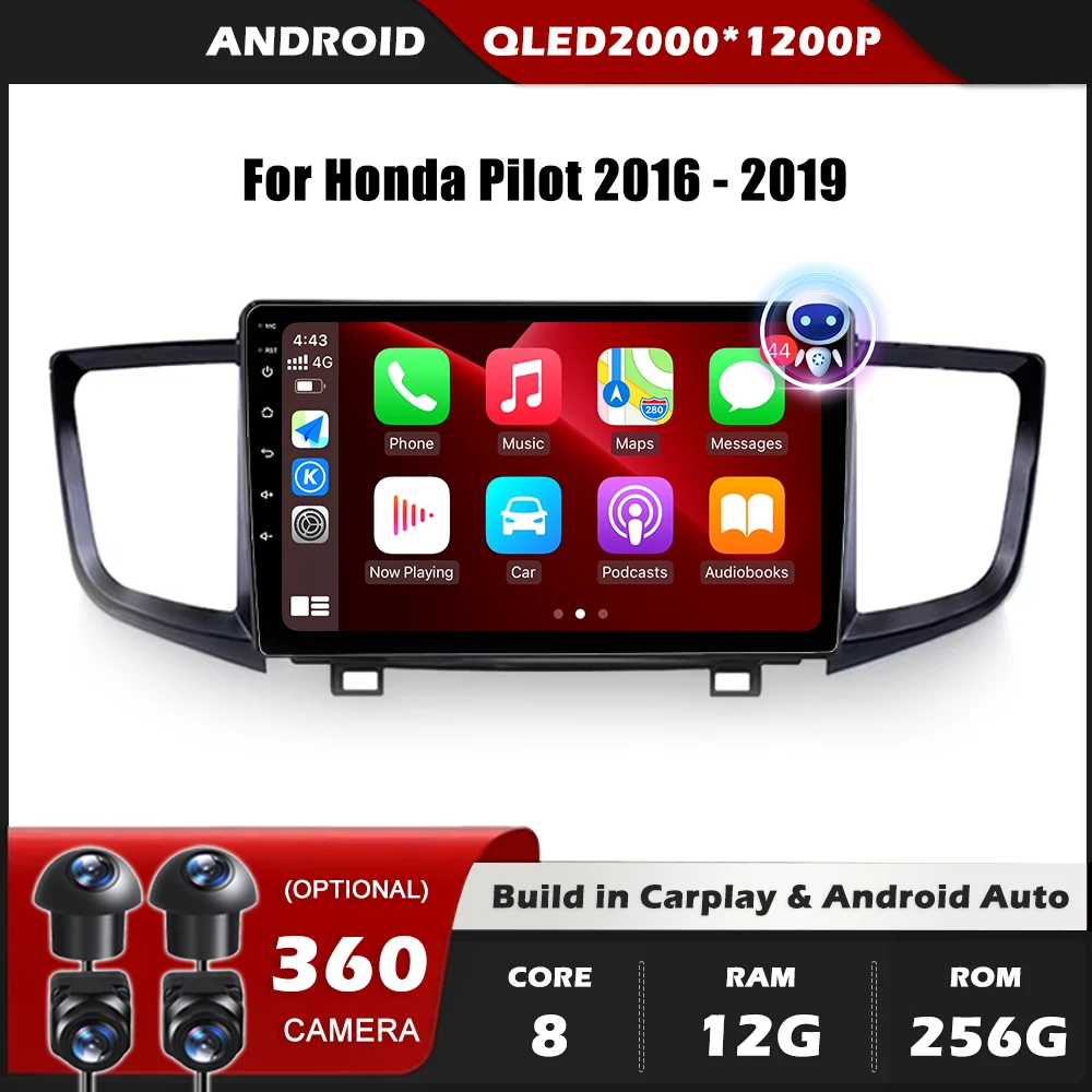 Автомобильный радиоприемник Carplay для Honda Pilot 2016-2019 GPS-навигация Android автомобильный