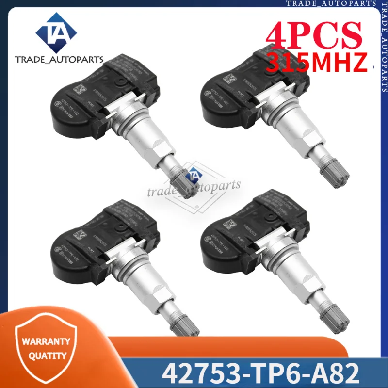 Система мониторинга давления в шинах 42753-TP6-A82, 42753-TP6-A820, 315 МГц, система мониторинга давления в шинах TPMS, комплект датчиков из 4 для HONDA ACCORD CR-V CROSSTOUR