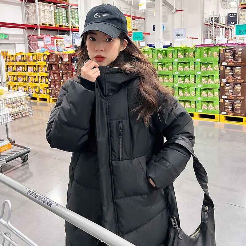 

Хлопковая одежда, хлопковая одежда, Женская Корейская версия, свободное зимнее пальто средней длины, хлопковая куртка, новый стиль 2023