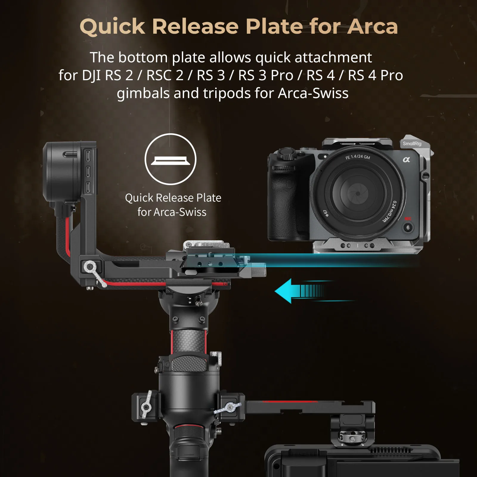 Быстросъемная полуклетка SmallRig HawkLock для Sony FX3FX30, нижняя пластина Arca-Swiss для DJI RS 3RS 3 ProRS 4RS 4 Pro 4772 (art.: 3920cd9b7200f) - 3920cd9b7200f
