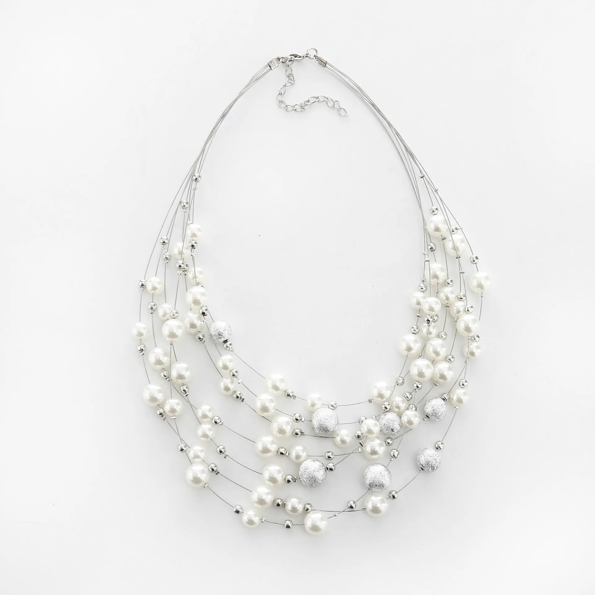 

Модное жемчужное ожерелье-чокер, многослойная цепочка с бусинами, жемчужное ожерелье до ключиц для женщин, ювелирные изделия, ожерелья и по...