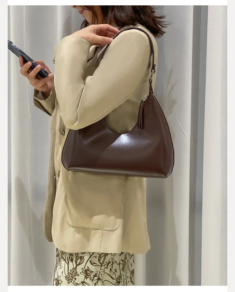 Vintage Underarm Bag 2023 New Temperament All-Match Crescent Bag Niche Design European And American Fashion Handbag Woman