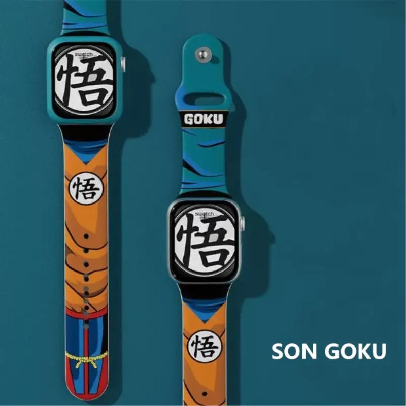 

Son Goku Vegeta Cell Smart Watch Band Replacement For Iwatch 7 8 Frieza Silicone Wrist Strap For Apple Watch 1 2 3 4 5 6