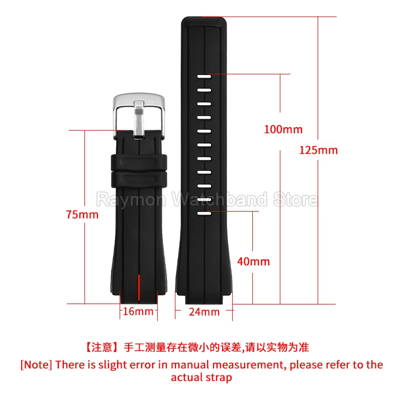 Фото Дышащий термостойкий силиконовый аксессуар для часов Timex T2N721 TW2T76300 TW2V22200, черный выпуклый интерфейсный ремешок 16x24 мм №2