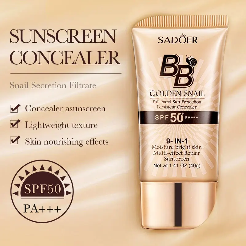 SPF50 + Золотая улитка, солнцезащитный крем, BB-крем, отбеливающая основа, консилер, увлажняющий, долговечный, равномерный тон кожи, основа для макияжа, праймер (art.: 3920cd1fc885c) - 3920cd1fc885c