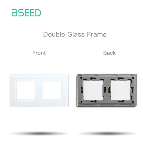 Настенная стеклянная рамка BSEED европейского стандарта, детали «сделай сам» для выключателя света, металлическая пластина в комплекте, кристальная панель только 86/157/228 мм