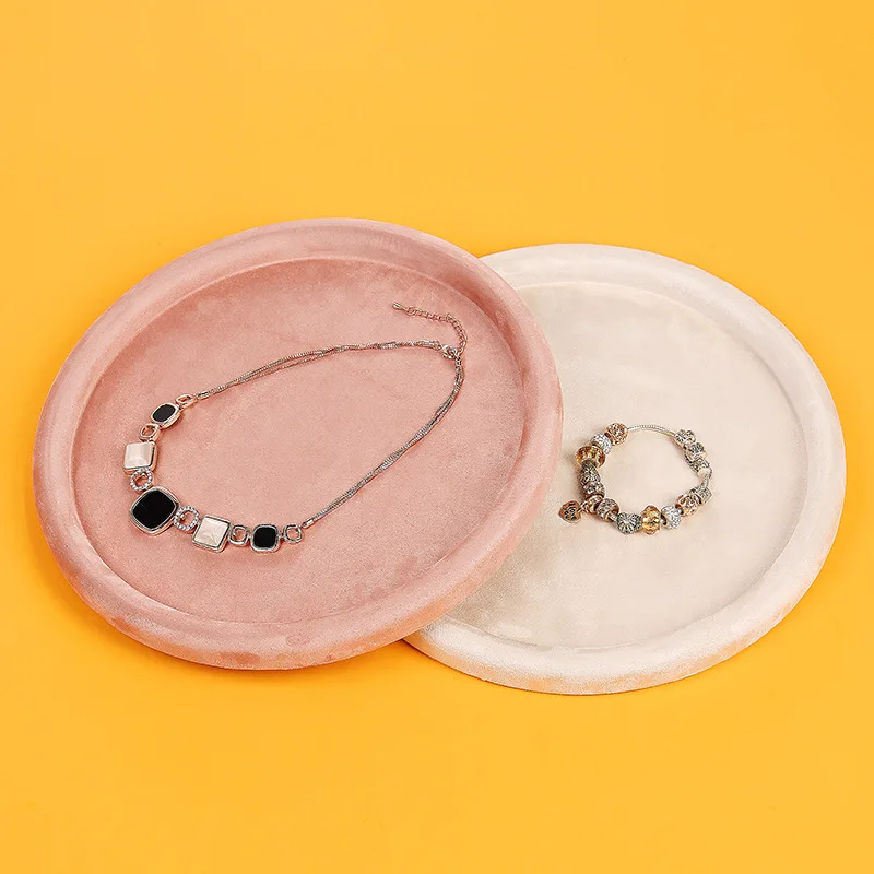 Pink Blue Black Velvet Ring Bracelet Earring Organizer Tray ewelry Display Photo Show Props 25cm Blank Trays