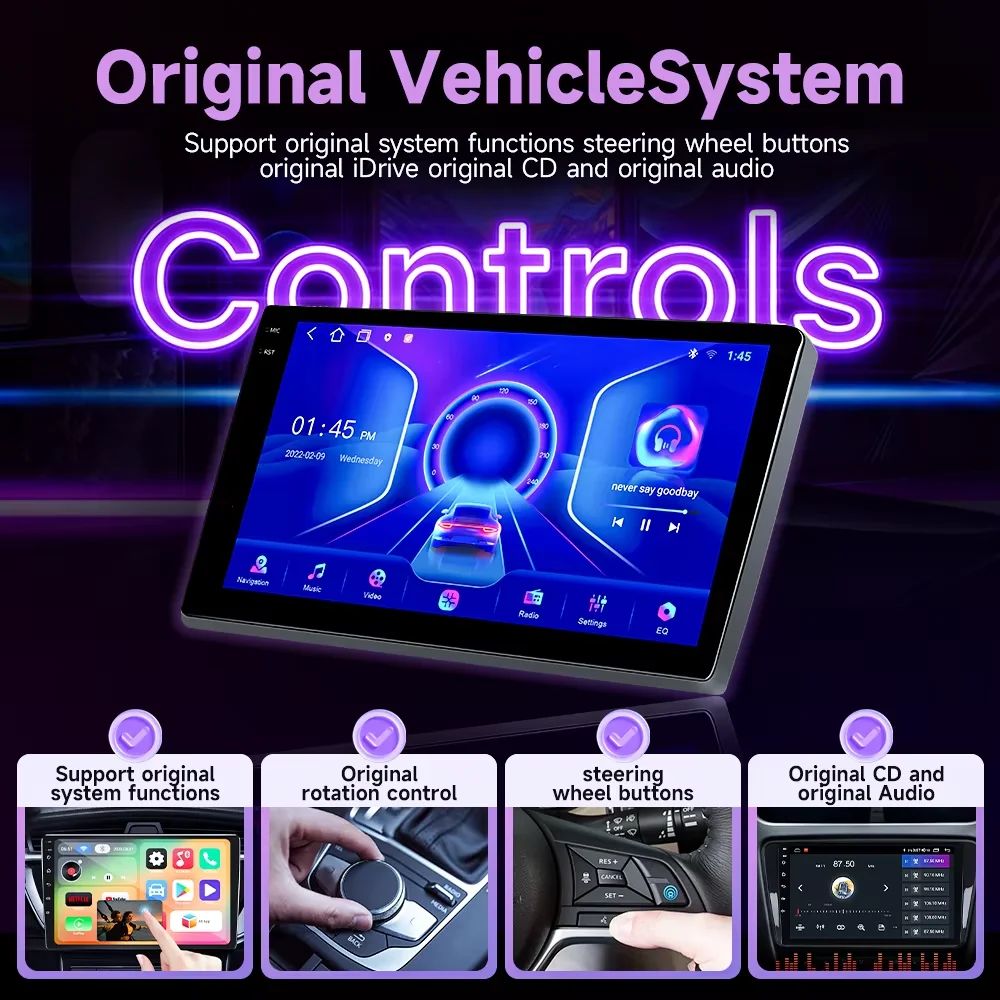 Фото Автомагнитола Android 16 Carplay Auto с мультимедийным видеоплеером для Toyota Sienna 2011-2014, сенсорный QLED-экран №4
