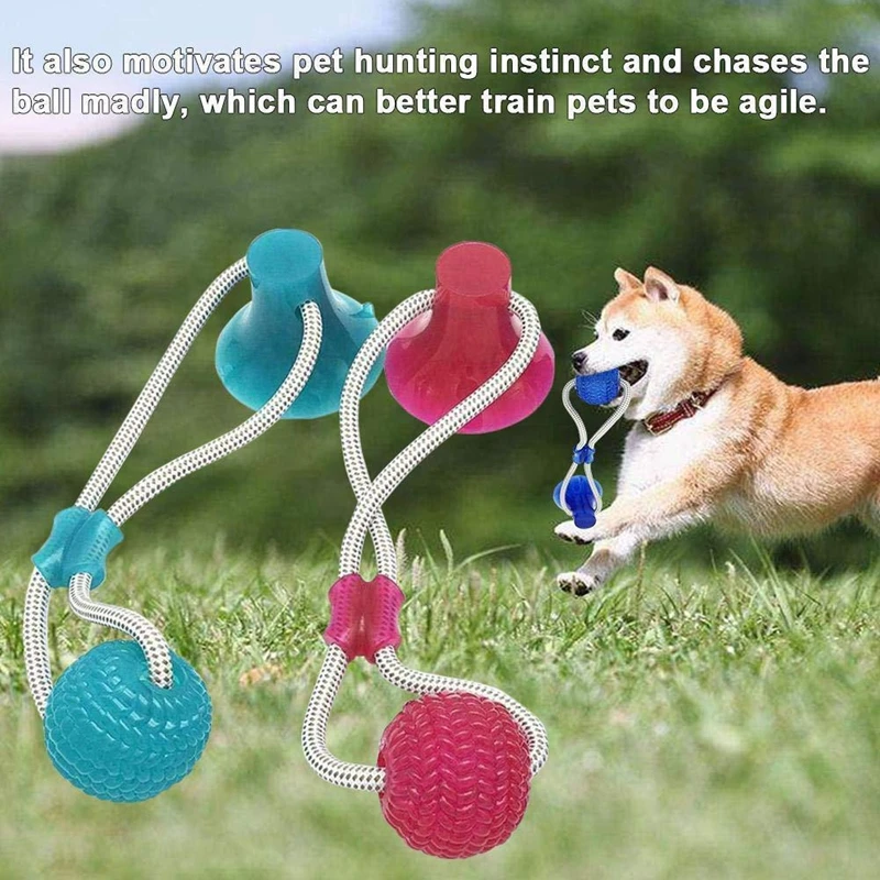 

New Dog Interactive Suction Cup Push Ball Toys Elastic Ropes Dog Tooth Cleaning Chewing Playing IQ Treat Toys Pet Puppy Supplies