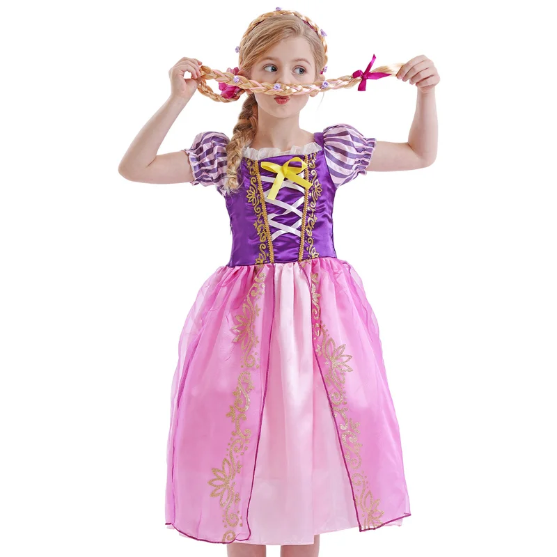 

Children Girl Rapunzel Dress Kids Tangled Disguise Carnival Girl Princess Costume Birthday Party Gown Outfit Clothes 2-8 Years