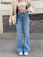 baggy jeans women 2021 new mom jeans wide leg pants denim trousers blue washed fashion flared jeans high waist y2k streetwear