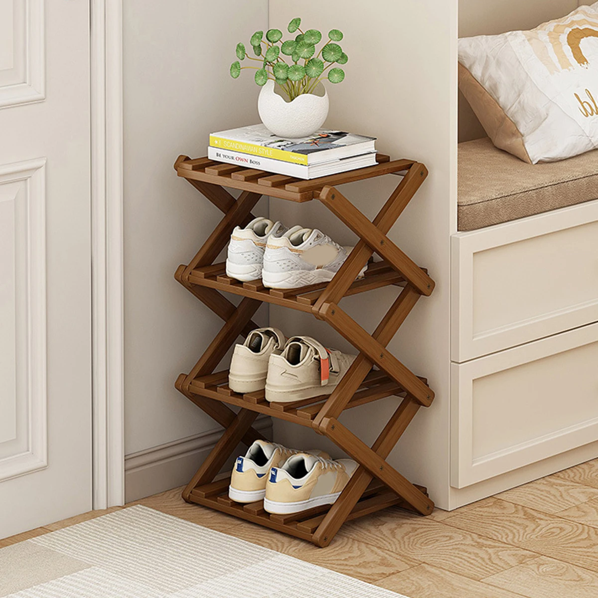 Faltbare Schuhablage schmalaliya Haushaltstür mehrschichtige Vermietung Zimmer Wohnheim Campoe Schuhschrank Lagerung Regal