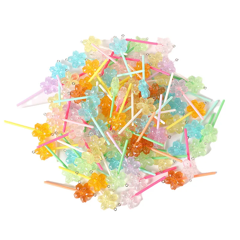 10 шт. случайная форма светящаяся смола леденец подвески утка цветок динозавр еда