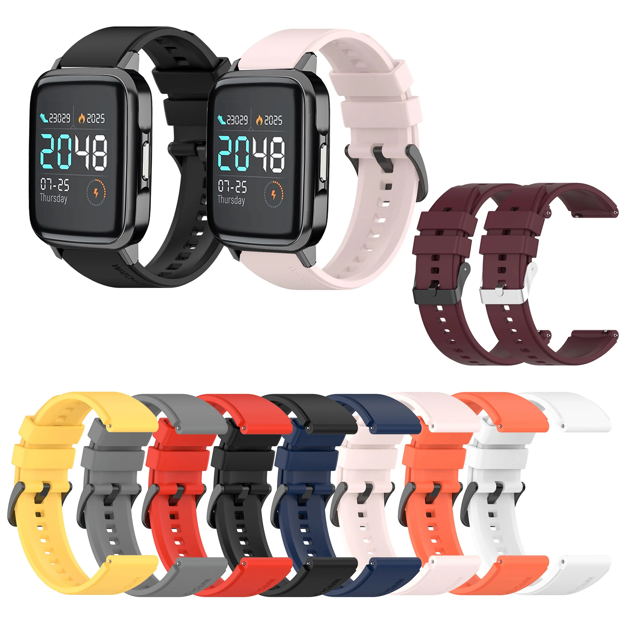 

Ремешок силиконовый для часов Haylou LS02, спортивный браслет для Ticwatch E 2 Pro/ E2 / S2/GTX/Pro3/Pro 2020/Pro 4G, 20 мм 22 мм