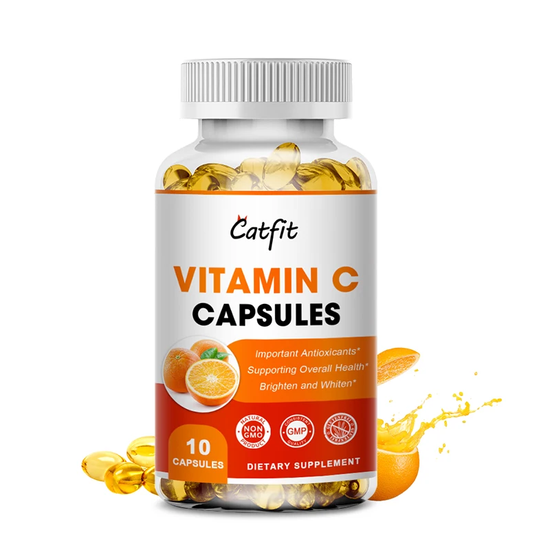 Catfit Vitamin C  Capsules for Immune System Support & Skin Health & Antioxidant Protection Collagen Booster Ascorbic Acid