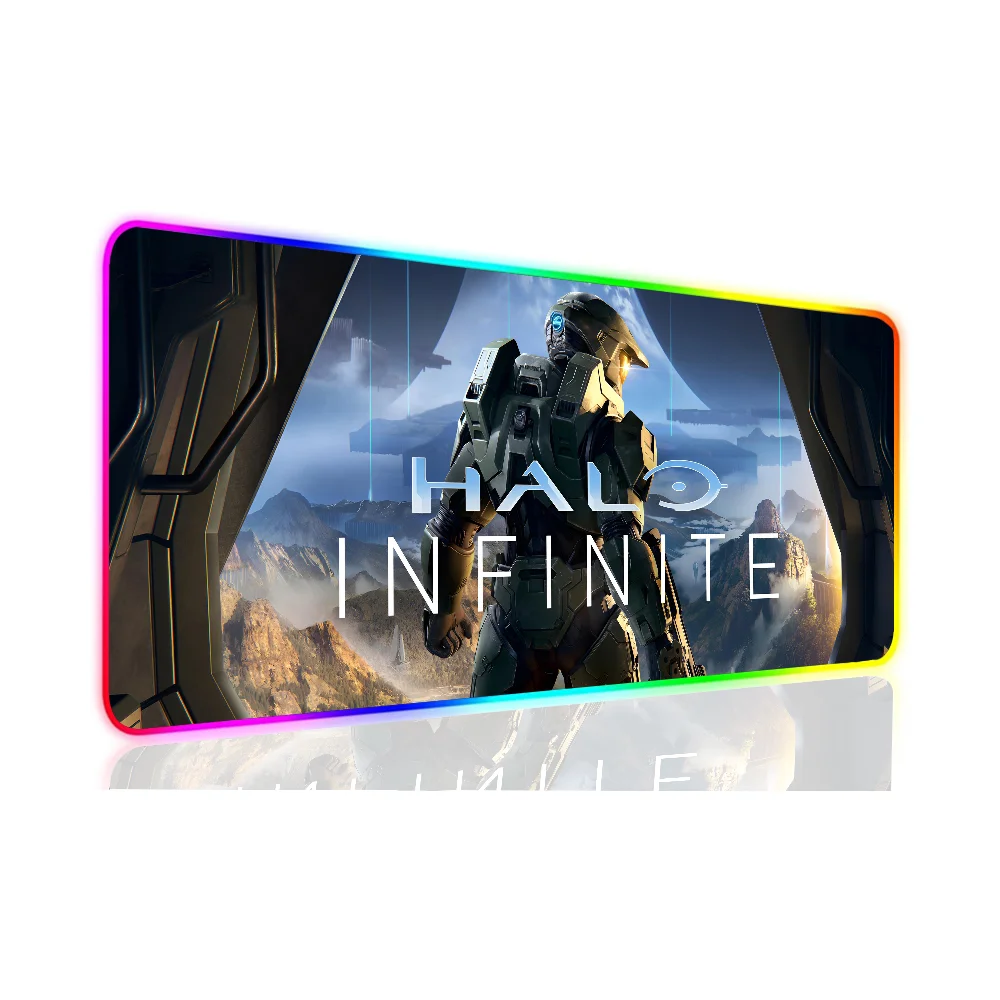 1 шт. игровые коврики для мыши H-Halo Cool I-Infinite XXL RGB HD Черные Аксессуары геймеров