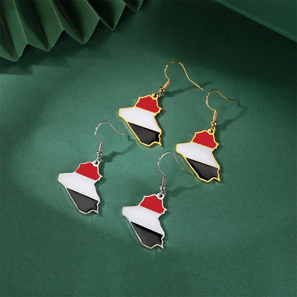 EUEAVAN эмалированные висячие серьги с картой Ирака для женщин модные из