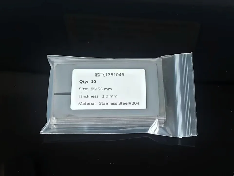 

Толщина 1 мм, двухсторонние пустые визитные карточки из нержавеющей стали с зеркальной отделкой