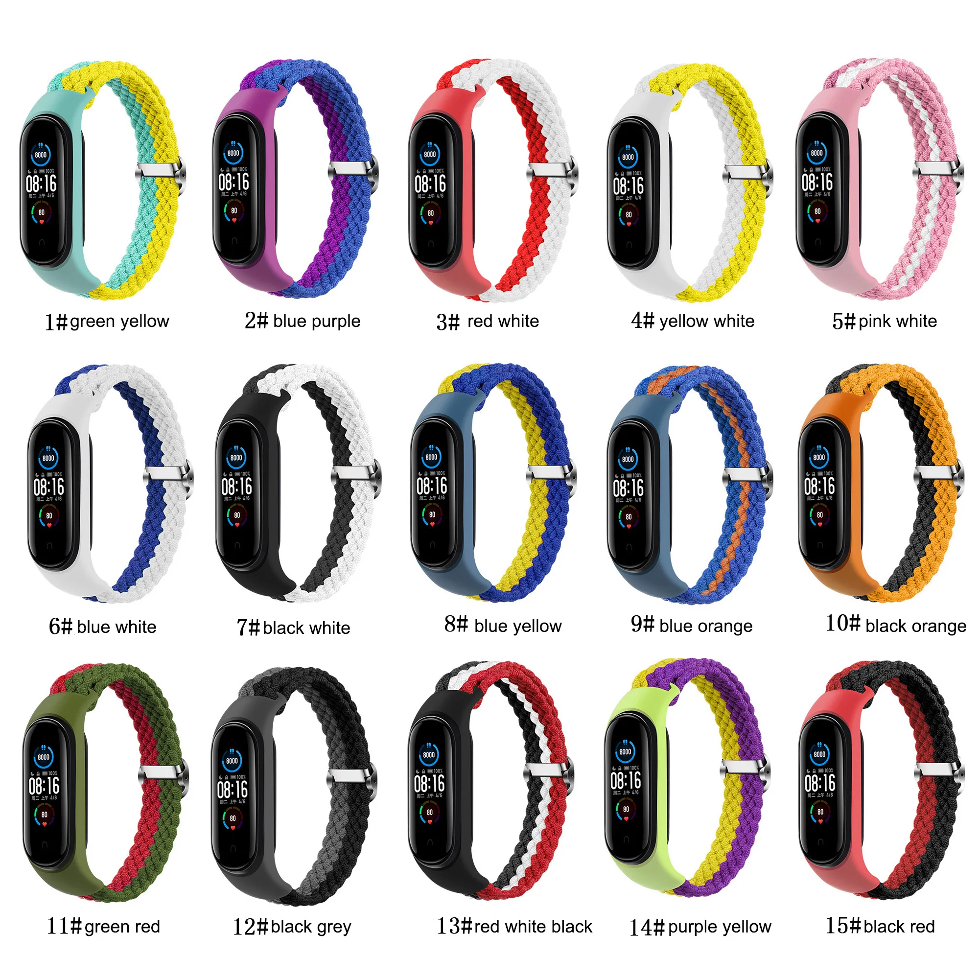 Браслет Forwelleny для Xiaomi Amazfit Band 5 Mi 6 4 3 нейлоновый Эластичный регулируемый ремешок