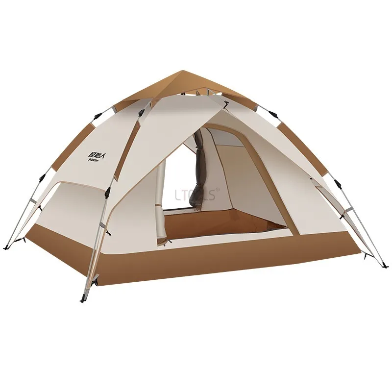 

Палатка для кемпинга в семейном стиле, полностью автоматическая палатка для отдыха на открытом воздухе, двухслойная, утолщенная, непромокаемая, солнцезащитная, портативная