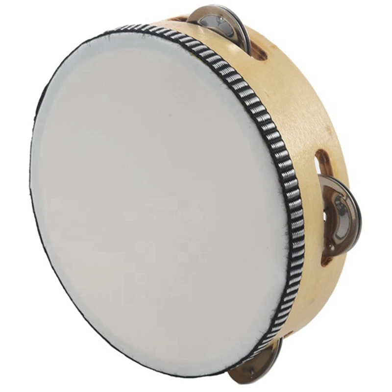 

2 шт., 6-дюймовый Тамбурин для раннего обучения, с 4 колокольчиками