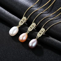 meibapjreal freshwater pearl simple personality golden pendant necklace 925 solid silver fine jewelry for women