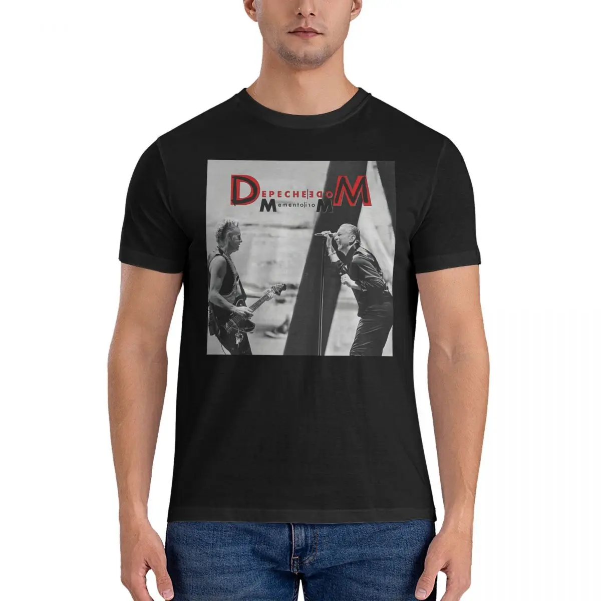 Мужские футболки Depeche Modee из 100% хлопка крутые с коротким рукавом круглым вырезом