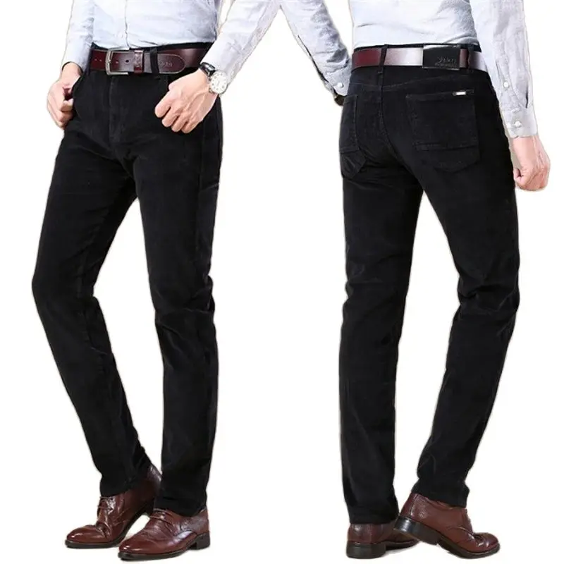 2022 New Men's Autumn and Winter Thickened Corduroy Pants Elastic Pants Casual Business Pants