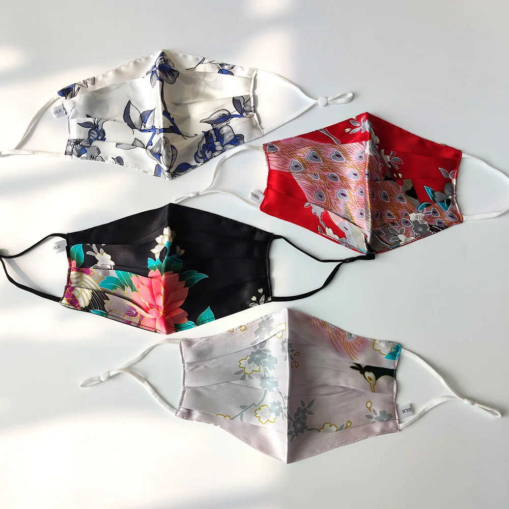 100% чистый шелк тутового шелкопряда маски для лица чувствительных женщин рот