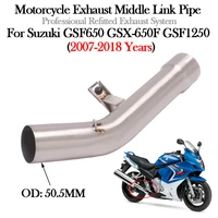 slip on for suzuki gsx650f gsf650 gsf1250 2007 2018 motorcycle exhaust system modify escape moto tube muffler middle link pipe