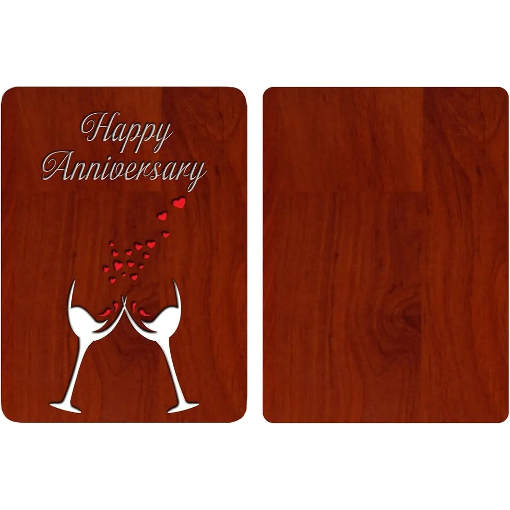 Открытки с юбилеем для ее него деревянная полая поздравительная открытка из МДФ