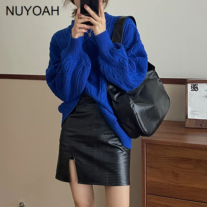 

Тяжелая промышленная одежда тёплый свитер, осень и зима ленивый ветер, Повседневная Свободная вязаная женская одежда