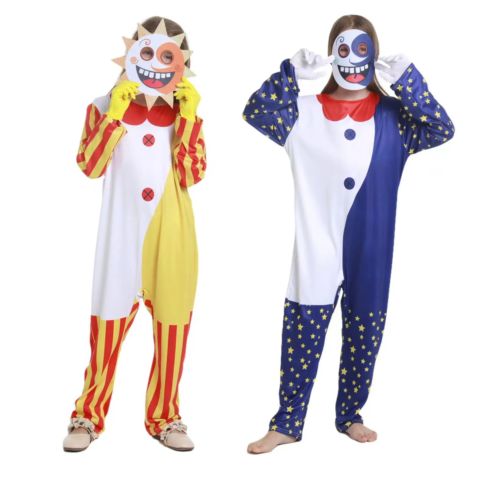 Anime Sundrop Moondrop FNAF Cosplay Costume Clothing Boys Girls Bodysuit Cartoon Carnival Birthday Gift for Kids Halloween Dress