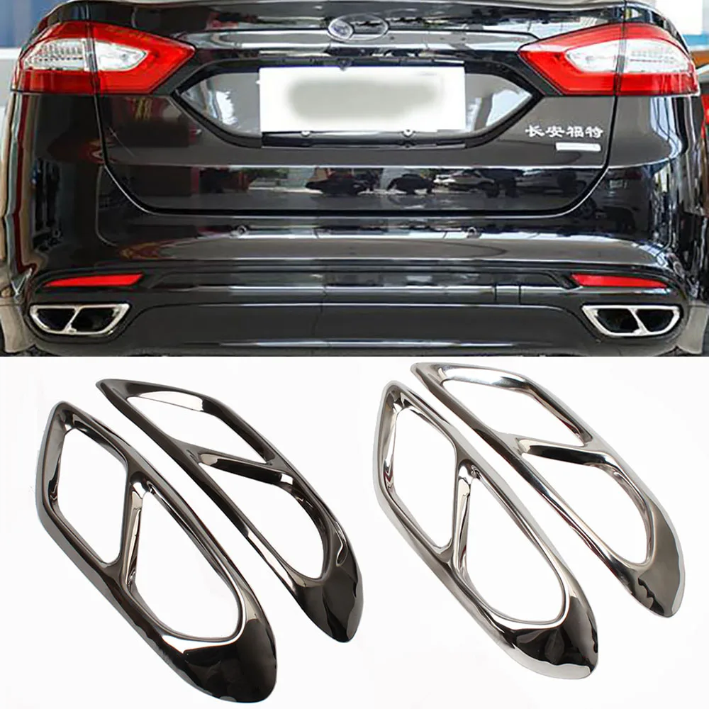 For Ford Mondeo Fusion 2013-2018 2019 2020 Steel Rear Tail Exhaust Muffler Tip Pipe Car Tail Muffler Exhaust Pipe Output Cover