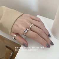 fmily minimalist knotted ring s925 sterling silver new fashion all match niche design hip hop punk jewelry for girlfriend gift
