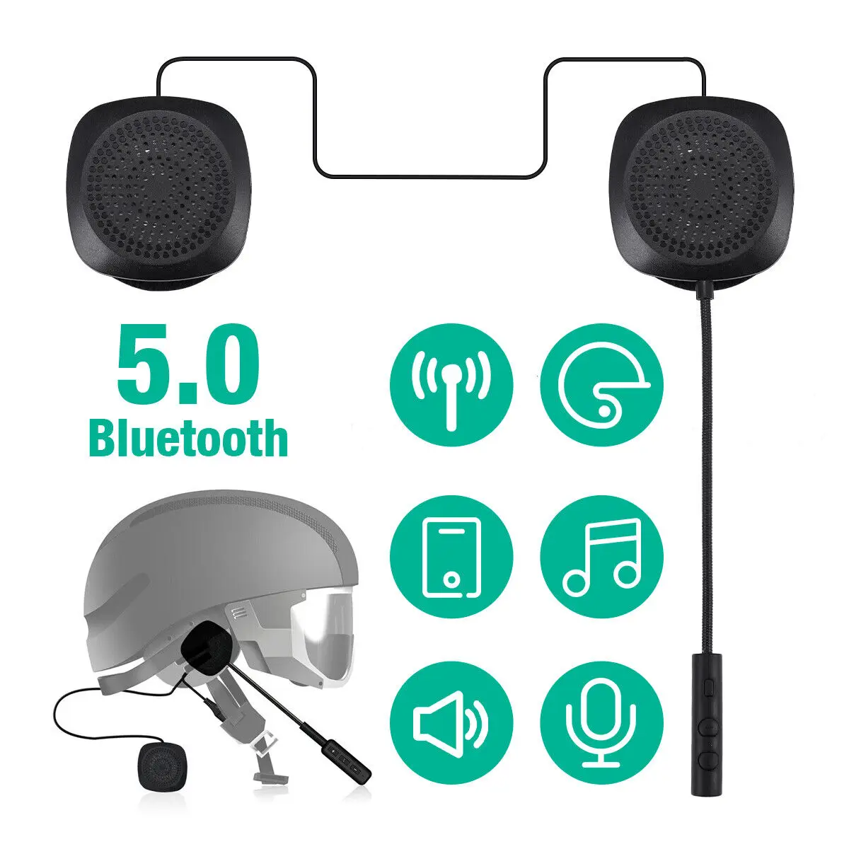 

Moto Helmet Headset Bluetooth 5.0 Motorcycle Earphones Wireless Speaker Headphone Handsfree Call Music Play