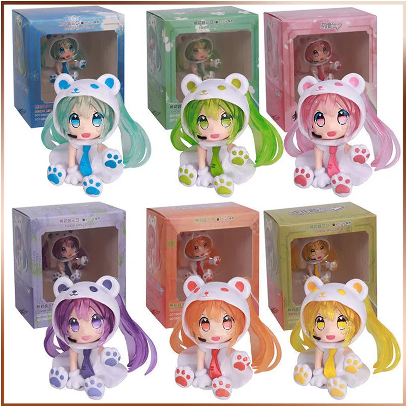 

Аниме-фигурка Хатсуне Мику Сакура медведь из ПВХ милая Коллекционная модель детский подарок на день рождения настольное украшение для дево...