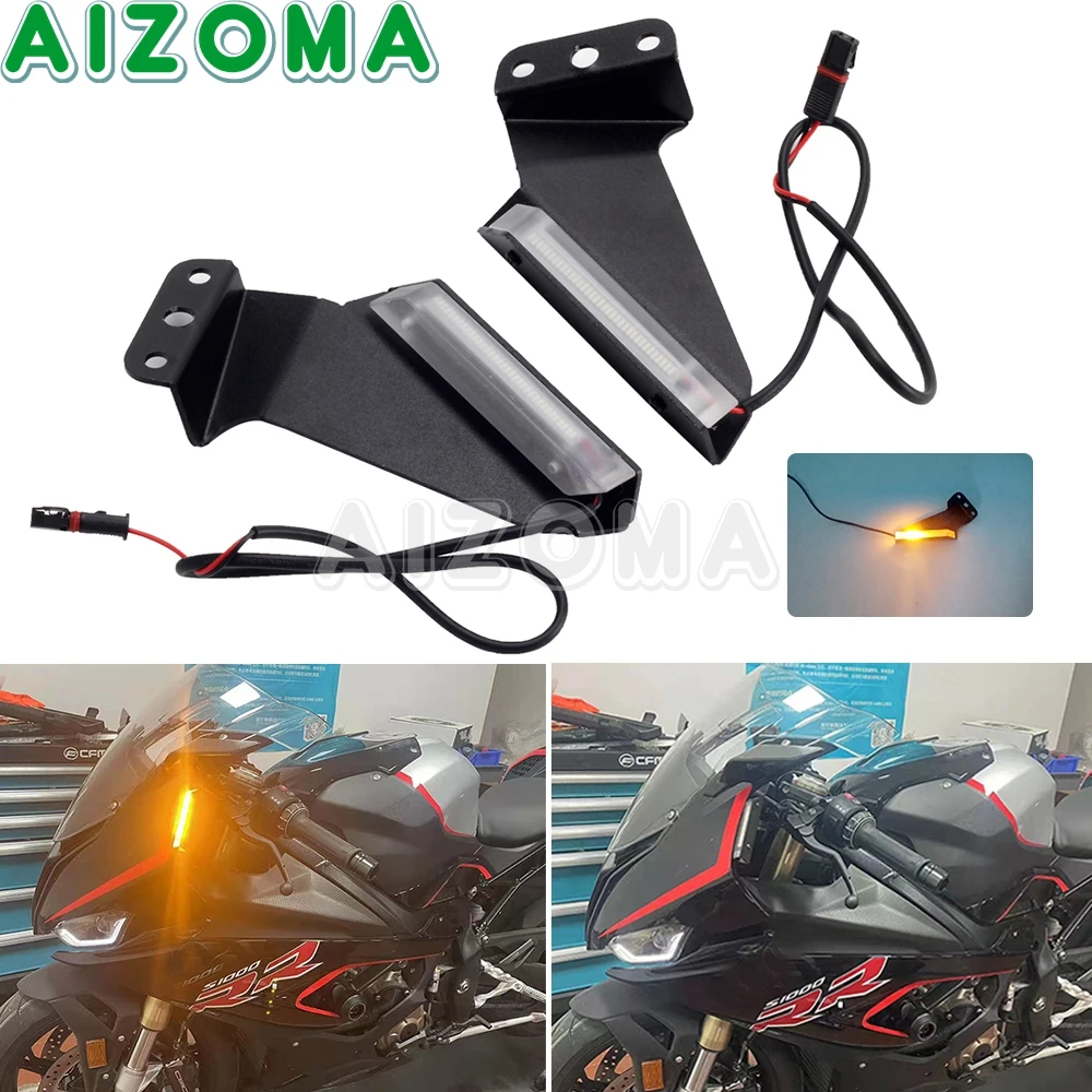 

For BMW S1000RR S1000 RR 2019-2022 21 Motorcycle Accessories New Front LED Turn Signal Light Amber Blinker Indicator Flash Lamp