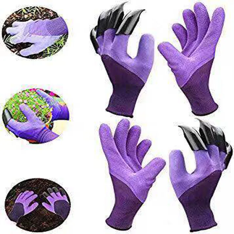 

Garden claw gloves gardening garden flower hand protection latex garden outdoor planting digging with claw gloves